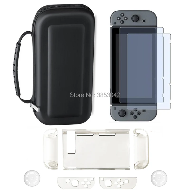 Аксессуары для консоли Nintendo Switch Joy Con 8 в 1 жесткие чехлы чехол и защитная пленка