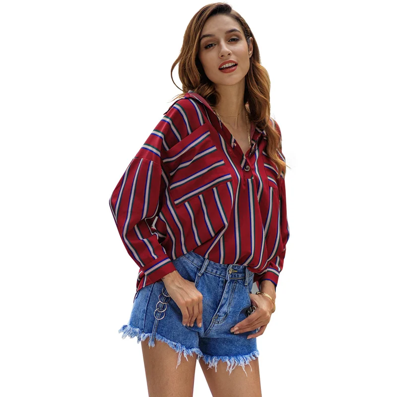 Spring Autumn Fashion Blouse Women Shirt Large Size Long-sleeved Striped Red Shirt Office Lady Top Womens Tops and Blouses
Spring Autumn Fashion Blouse Women Shirt Large Size Long-sleeved Striped Red Shirt Office Lady Top Womens Tops and Blouses