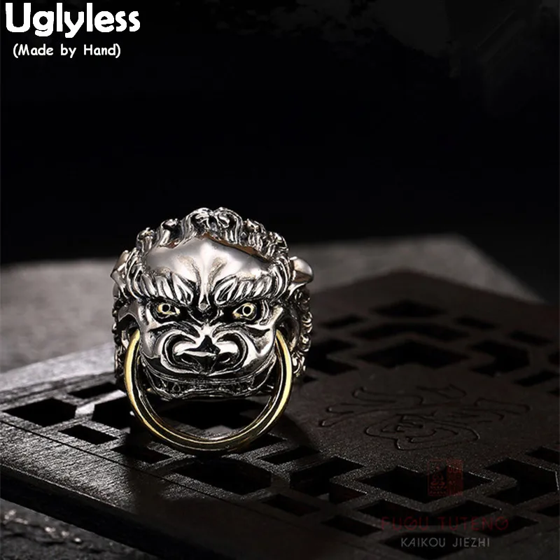 Uglyless Real 925 Sterling Silver Ring Handmade Engraved Demon Rings Men Cool Hip-hop Battle Statement Ring Bronze Charms Bijoux
Uglyless Real 925 Sterling Silver Ring Handmade Engraved Demon Rings Men Cool Hip-hop Battle Statement Ring Bronze Charms Bijoux