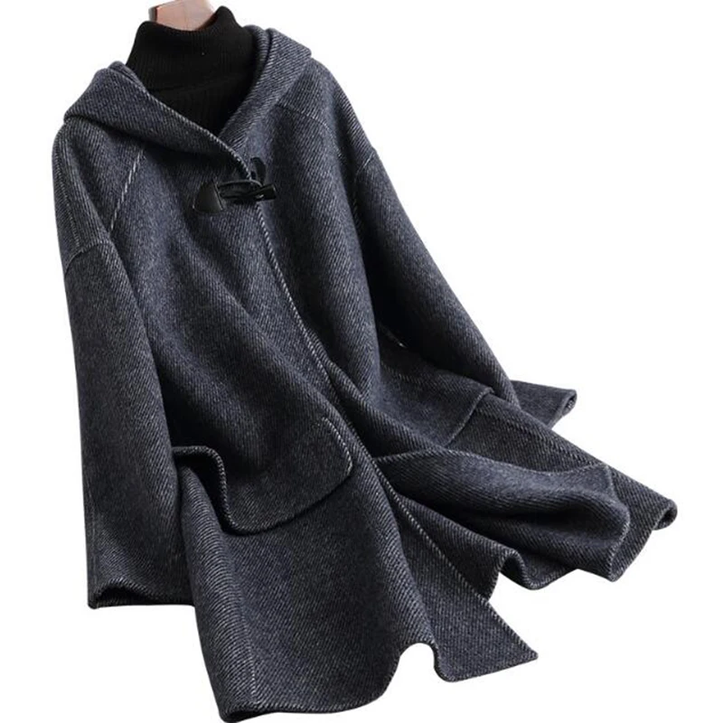 2018 Fashion Winter Double Side Wool Coat Jacket Women casaco plus size Loose Overcoat Hooded Outwear Medium-long Woolen Jackets
2018 Fashion Winter Double Side Wool Coat Jacket Women casaco plus size Loose Overcoat Hooded Outwear Medium-long Woolen Jackets