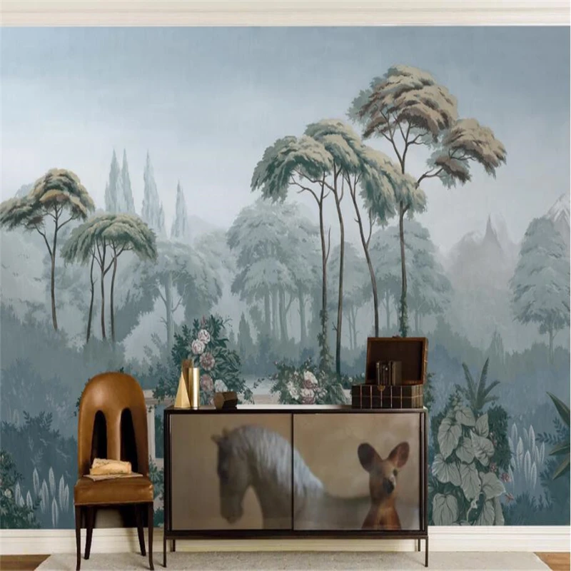 beibehang Custom 3d wallpaper European garden hand painted medieval tropical jungle mural sofa living room tv backdrop
beibehang Custom 3d wallpaper European garden hand painted medieval tropical jungle mural sofa living room tv backdrop