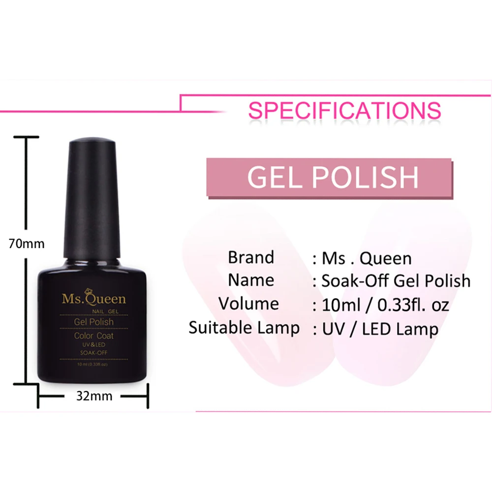 #E1599 MsQueen 10ml 104 color Uv Led Semi-Permanent Enamels Poly Gel Kit Nails Glue Nail Degreaser Permanent Tips Gels | Красота и