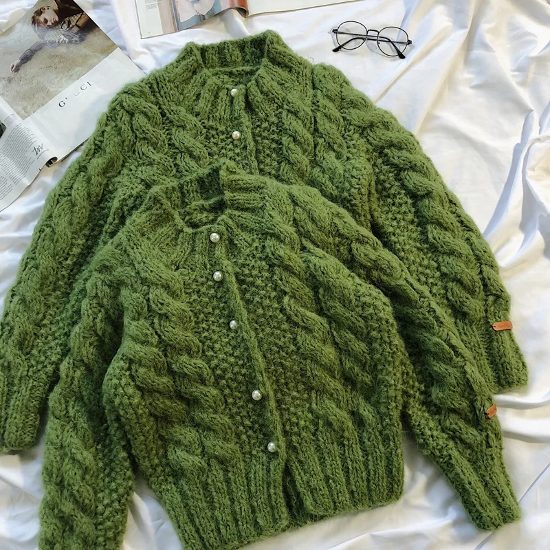 Jumper Top Casual Cardigan Feminino 2019 Spring New Sweater Classic Retro Hand-woven Sweet Pearl Buckle Wool Cardigan Women
Jumper Top Casual Cardigan Feminino 2019 Spring New Sweater Classic Retro Hand-woven Sweet Pearl Buckle Wool Cardigan Women