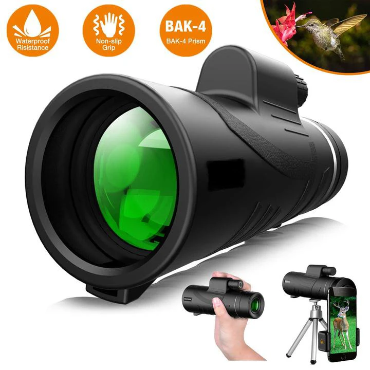 HD 10x42 Zoom High Quality Portable Monoculars Powerful Optical Telescope Spotting Scope with Phone Cilp Tripod for Hunting Tool
HD 10x42 Zoom High Quality Portable Monoculars Powerful Optical Telescope Spotting Scope with Phone Cilp Tripod for Hunting Tool