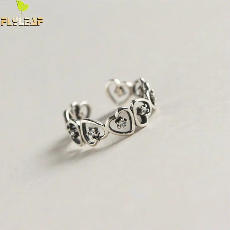 Flyleaf 925 Sterling Silver Rings For Women Geometric Heart-shaped Zircon Exquisite Femme Fashion Fine Jewelry Open Ring Vintage
Flyleaf 925 Sterling Silver Rings For Women Geometric Heart-shaped Zircon Exquisite Femme Fashion Fine Jewelry Open Ring Vintage