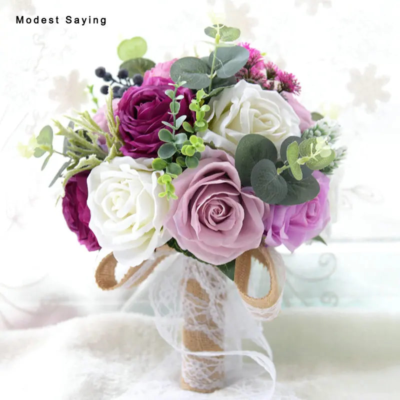 New Arrival Forest Style Purple Artificial Rose Wedding Bouquets 2018 Light Blue Bridal Flower Wedding Decorations ramo de novia
New Arrival Forest Style Purple Artificial Rose Wedding Bouquets 2018 Light Blue Bridal Flower Wedding Decorations ramo de novia