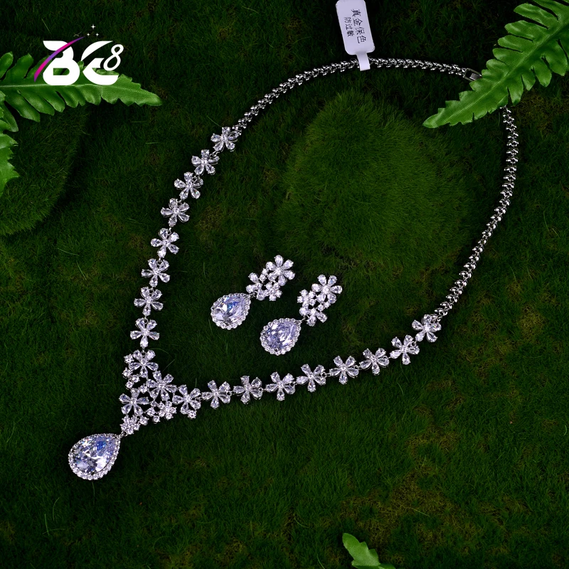 Be 8 Luxury Brilliant Cubic Zirconia Clear Zirconia Flower Design Fashion Style Wedding Bridal Earring Necklace Jewelry SetsS042
Be 8 Luxury Brilliant Cubic Zirconia Clear Zirconia Flower Design Fashion Style Wedding Bridal Earring Necklace Jewelry SetsS042
