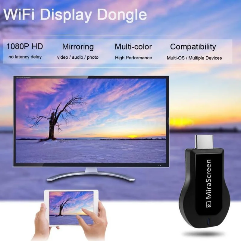MiraScreen 1080P HD Dongle Wireless Display Receiver TV Stick Support for iOS Android Tablet Same Screen Image
MiraScreen 1080P HD Dongle Wireless Display Receiver TV Stick Support for iOS Android Tablet Same Screen Image