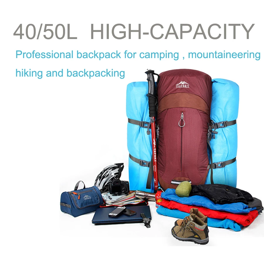 Backpack 40L 50L Internal Frame Ultralight Waterproof Outdoor Mountaineering Hiking Traveling Climbing Camping with Rain Cover
Backpack 40L 50L Internal Frame Ultralight Waterproof Outdoor Mountaineering Hiking Traveling Climbing Camping with Rain Cover