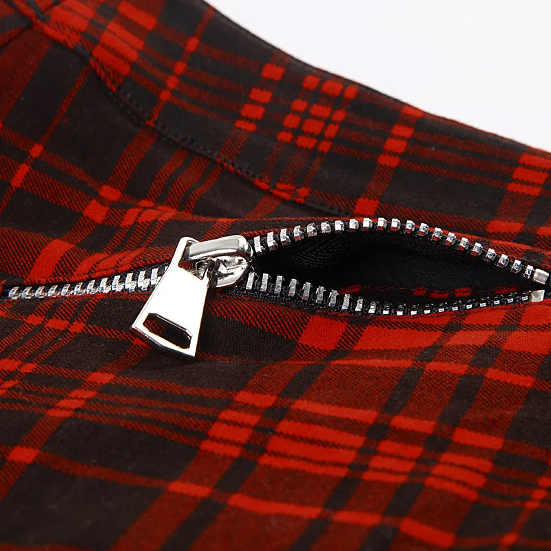 Lolita Red Plaid Casual Pleated Skirt Two Oblique Side Zipper Fake Mini Skirts Punk Girls Wind Asymmetrical Lattice Skirt
Lolita Red Plaid Casual Pleated Skirt Two Oblique Side Zipper Fake Mini Skirts Punk Girls Wind Asymmetrical Lattice Skirt