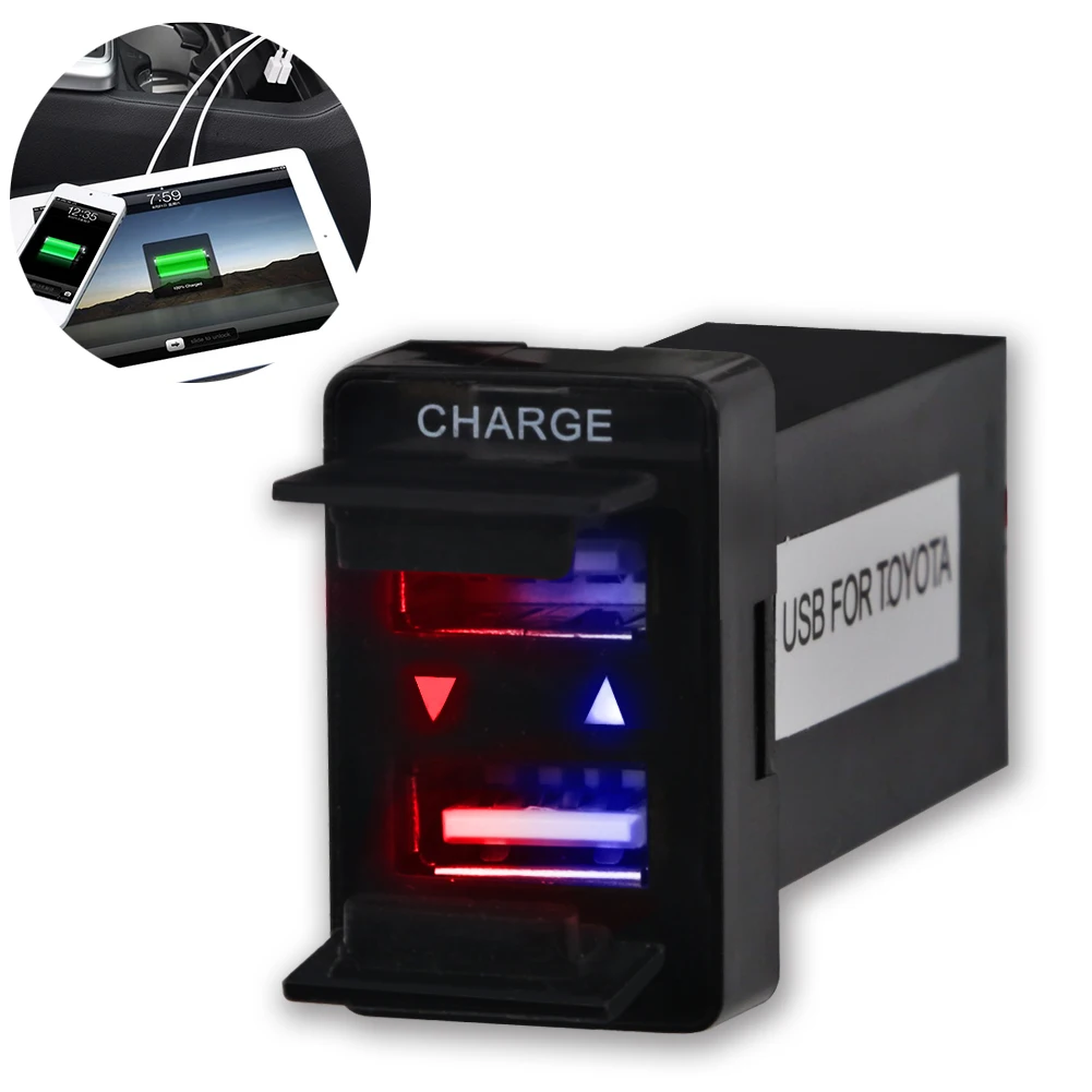 12V-24V 2.1A Led USB Car Charger Audio Dashboard Mount Waterproof USB Port Socket Charge For Phone Ipad + Audio Input for Toyota
12V-24V 2.1A Led USB Car Charger Audio Dashboard Mount Waterproof USB Port Socket Charge For Phone Ipad + Audio Input for Toyota