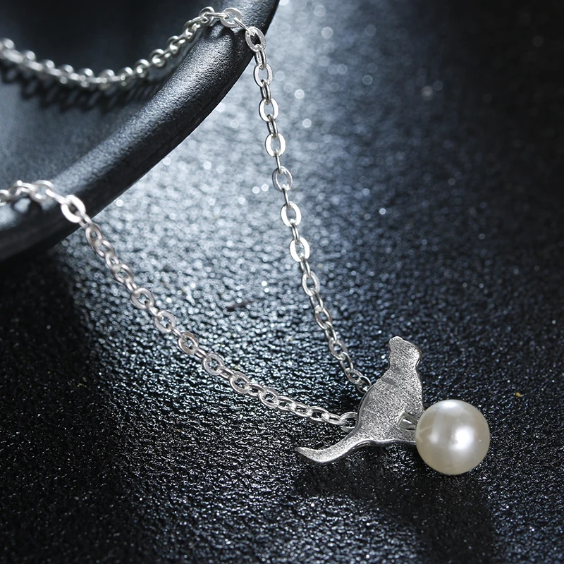 100% 925 sterling silver pearl little jump cat ladies pendant necklaces short link chain jewelry female women gift
100% 925 sterling silver pearl little jump cat ladies pendant necklaces short link chain jewelry female women gift