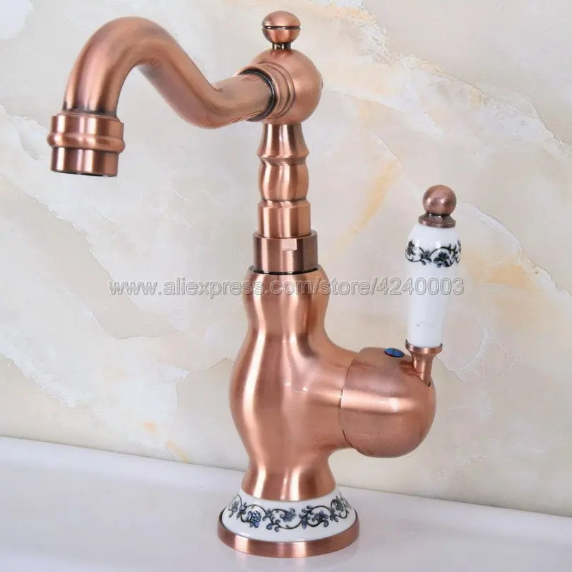 Antique Red Copper Porcelain Base Bathroom Basin Sink Faucet Single Handle Single Hole Mixer Tap Deck Mounted Knf639
Antique Red Copper Porcelain Base Bathroom Basin Sink Faucet Single Handle Single Hole Mixer Tap Deck Mounted Knf639