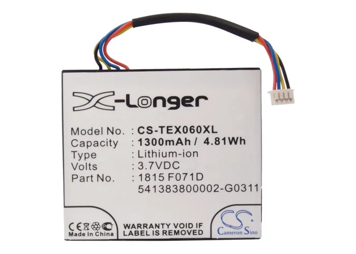Cameron Sino 1300mAh Battery for Texas Instruments TI-Nspire CAS Touchpad TI-Nspire Touchpad N2/AC/2L1/A,1815 F071D,3.7L1060SP
Cameron Sino 1300mAh Battery for Texas Instruments TI-Nspire CAS Touchpad TI-Nspire Touchpad N2/AC/2L1/A,1815 F071D,3.7L1060SP
