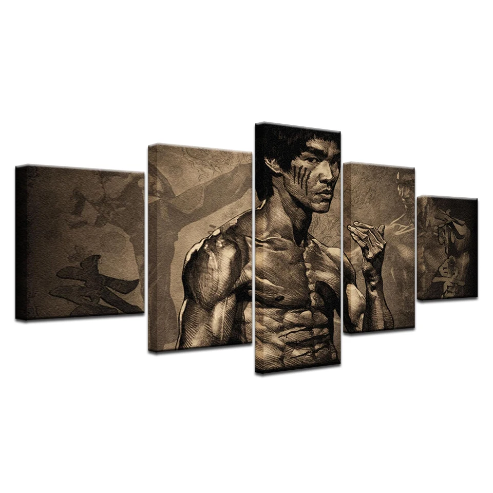 Modern Canvas HD Printed Painting Pictures Home Decor 5 Panel Kung Fu Superstar Bruce Lee Poster Frame For Living Room Wall Art
Modern Canvas HD Printed Painting Pictures Home Decor 5 Panel Kung Fu Superstar Bruce Lee Poster Frame For Living Room Wall Art
