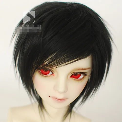 Крутой черный BJD кукольный парик из меха для Uncle 1/3 1/4 1/6 1/8 1/12 полноразмерный