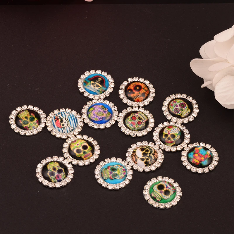 Rhinestone Skull Embellishment Halloween Decoration Flat Back 100pcs/lot 20MM For Scrap Booking Kids Crafts
Rhinestone Skull Embellishment Halloween Decoration Flat Back 100pcs/lot 20MM For Scrap Booking Kids Crafts