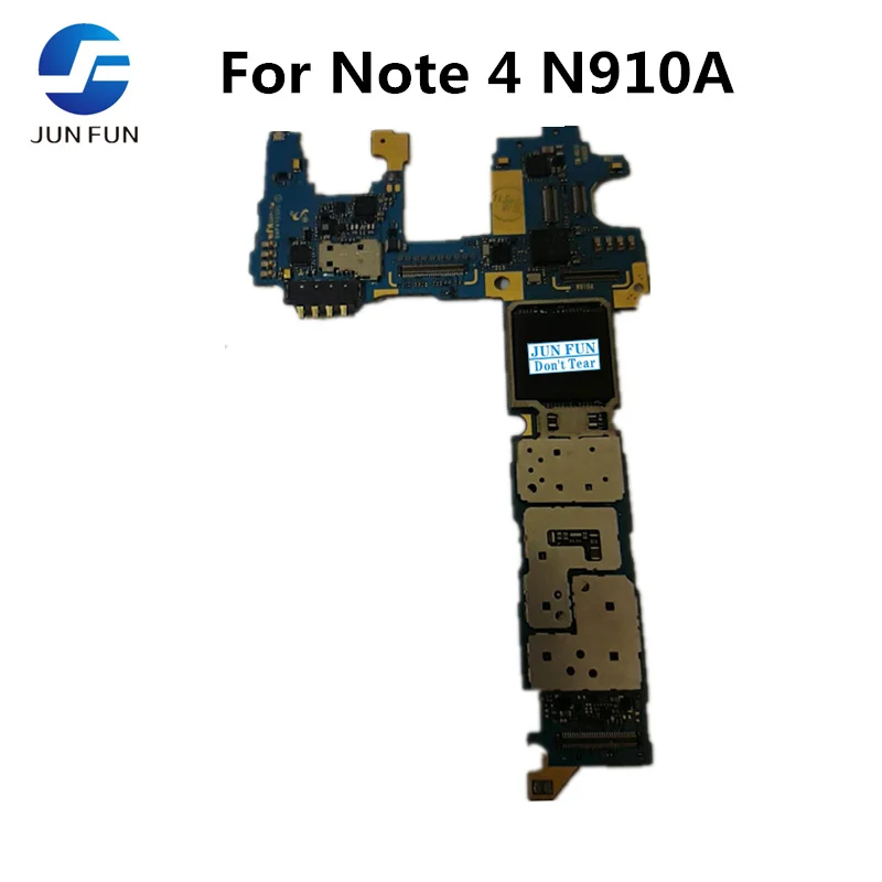 Оригинальная разблокированная материнская плата JUN FUN для Samsung Galaxy Note 4 N910A с