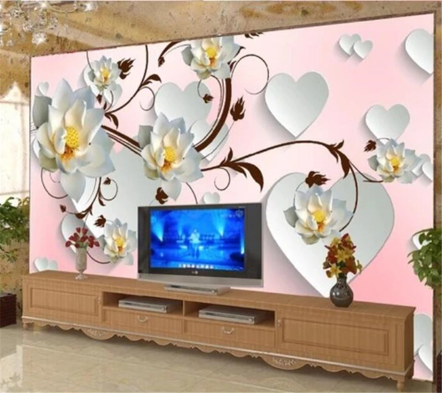 

beibehang Custom wallpaper 3d photo mural living room lotus TV background wall 3d bedroom hotel wall papers home decor wallpaper