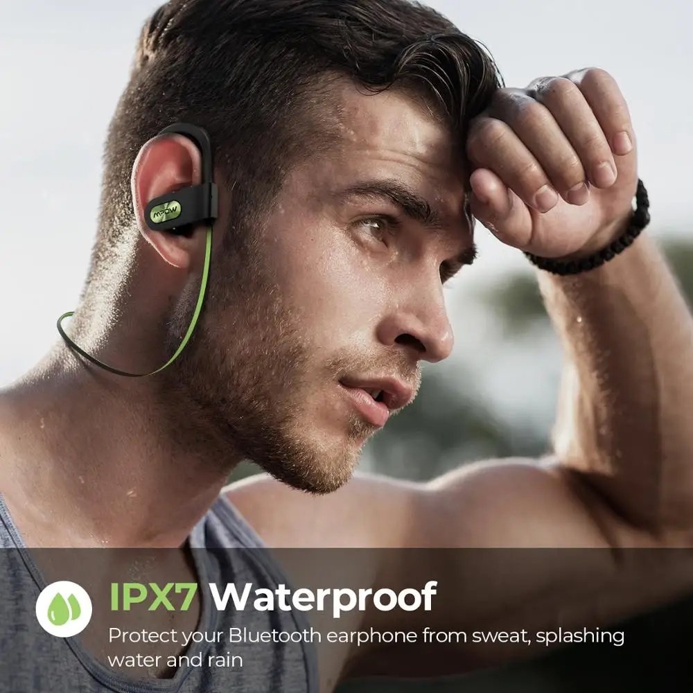 Mpow пламя ipx7 водонепроницаемые беспроводные наушники HiFi стерео спортивные 8-10 h
