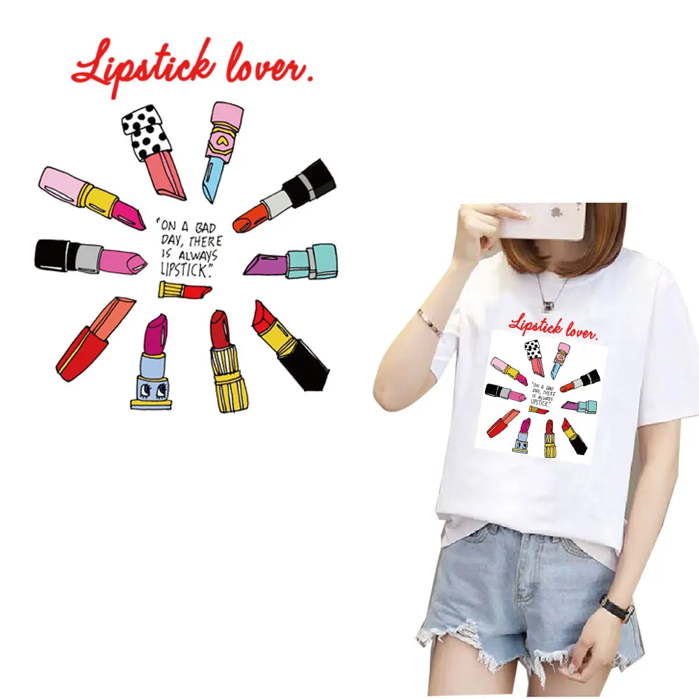 lipstick patches iron on transfer for clothing bags diy ironing stickers garment accessories transfert thermocollants t-shirt
lipstick patches iron on transfer for clothing bags diy ironing stickers garment accessories transfert thermocollants t-shirt