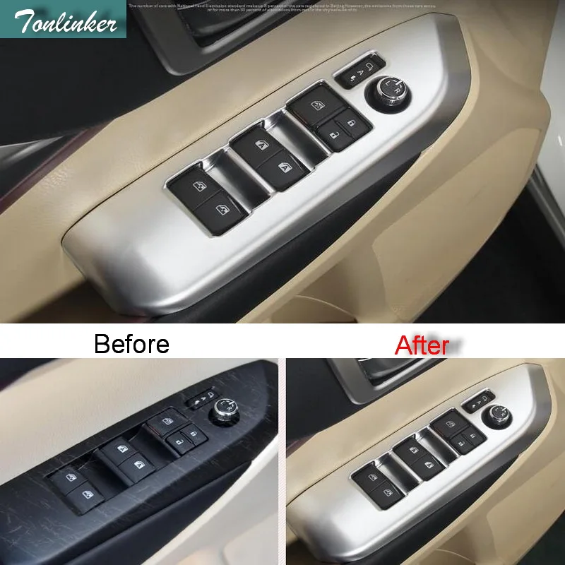 Tonlinker 4 PCS Car Styling ABS chrome Door window lift button decoration Panel Cover Stickers for TOYOTA HIGHLANDER 2015-17
Tonlinker 4 PCS Car Styling ABS chrome Door window lift button decoration Panel Cover Stickers for TOYOTA HIGHLANDER 2015-17