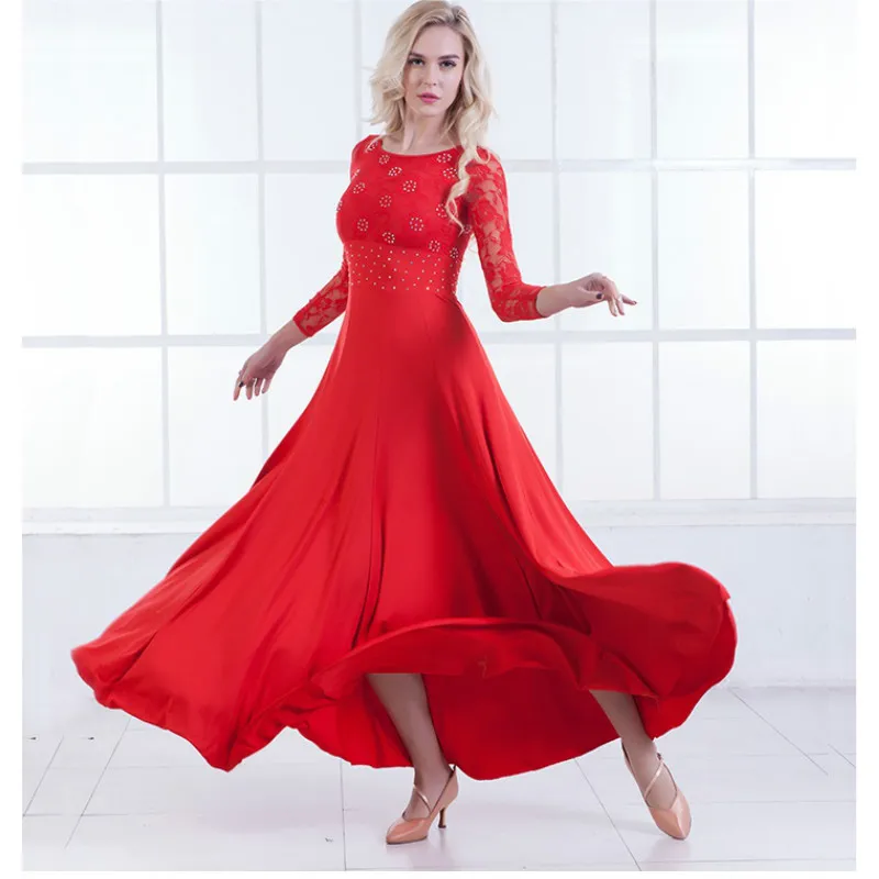 New Modern Dance Dress Long Sleeve Ballroom Dance Costume National Standard Dance Dress Waltz Dress Performance Clothing B-6215
New Modern Dance Dress Long Sleeve Ballroom Dance Costume National Standard Dance Dress Waltz Dress Performance Clothing B-6215