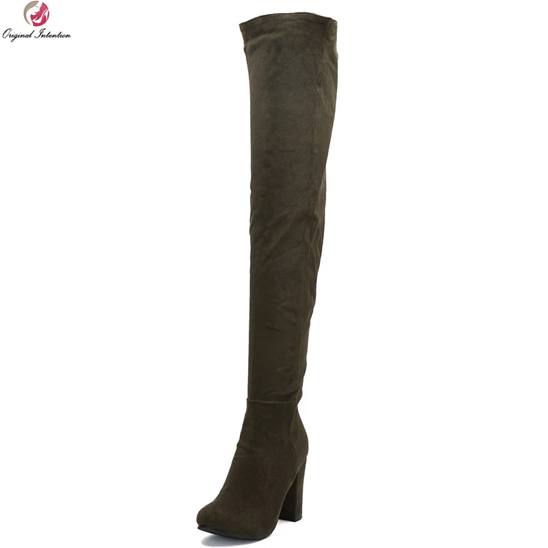 Original Intention Sexy Women Over-the-Knee Boots Nice Round Toe Chunky Heels Boots Army Green Shoes Woman Plus US Size 4-15
Original Intention Sexy Women Over-the-Knee Boots Nice Round Toe Chunky Heels Boots Army Green Shoes Woman Plus US Size 4-15