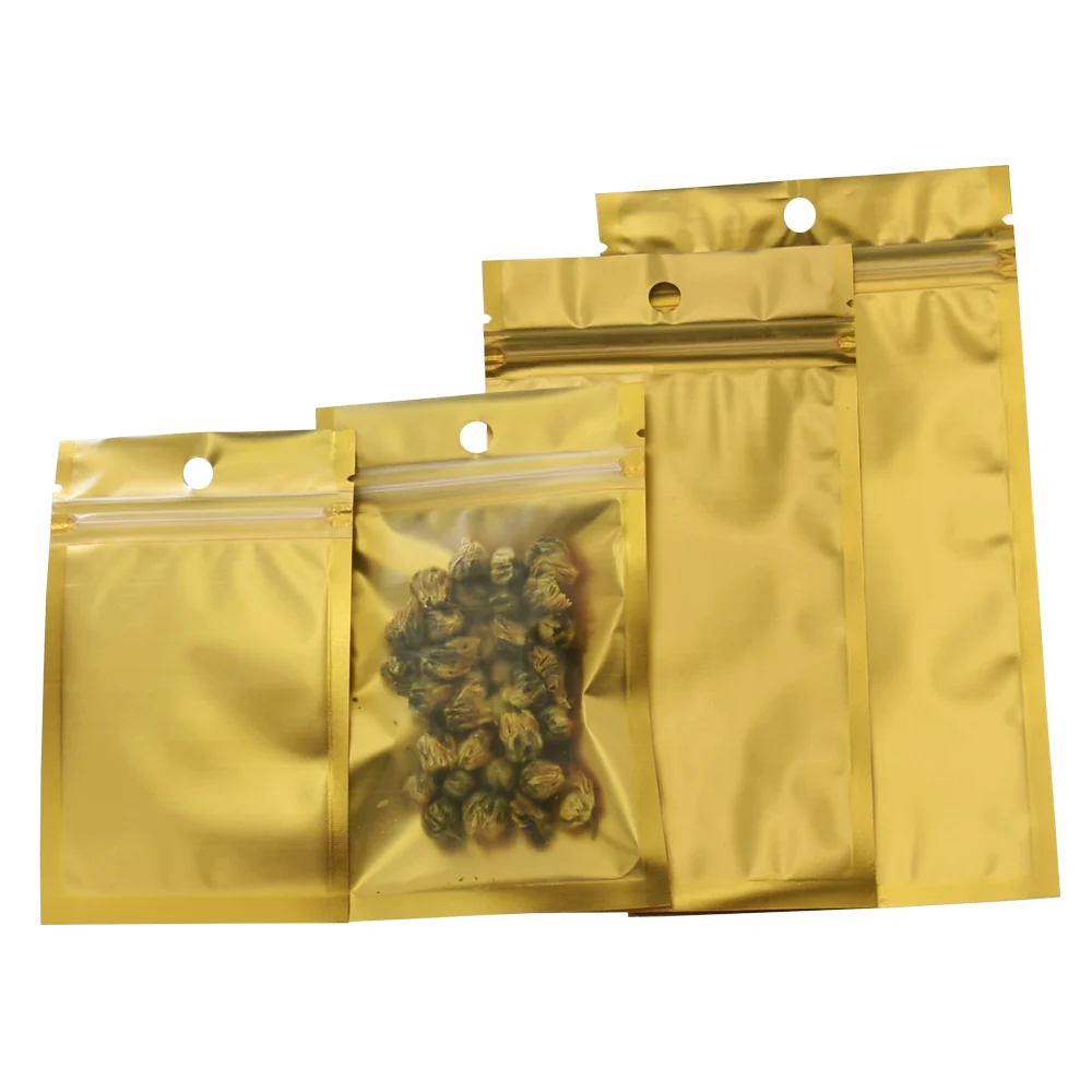 8x13cm Matte Clear / Golden Resealable Zipper Bag Ziplock Clear Plastic Package Bag Food Grade Aluminum Foil Package Pouch
8x13cm Matte Clear / Golden Resealable Zipper Bag Ziplock Clear Plastic Package Bag Food Grade Aluminum Foil Package Pouch