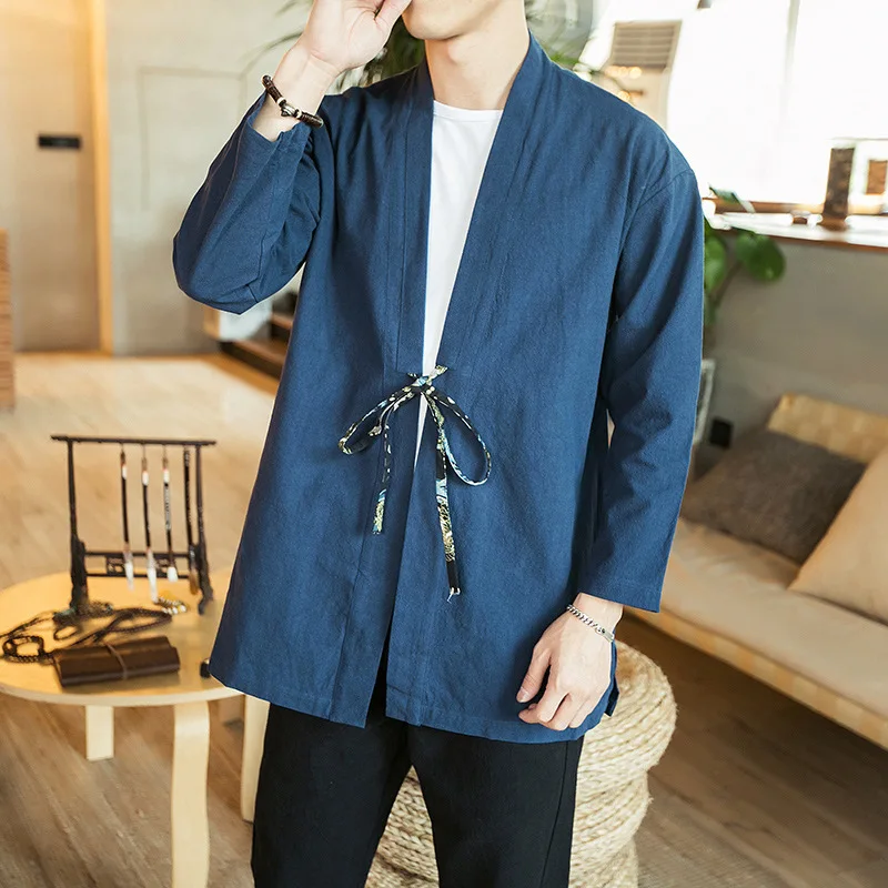 #7913 Spring Streetwear Kimono Jacket Men Blue Black Loose Cotton Linen Jacket Cardigan Vintage Windbreaker Mens Plus Size 5XL
#7913 Spring Streetwear Kimono Jacket Men Blue Black Loose Cotton Linen Jacket Cardigan Vintage Windbreaker Mens Plus Size 5XL