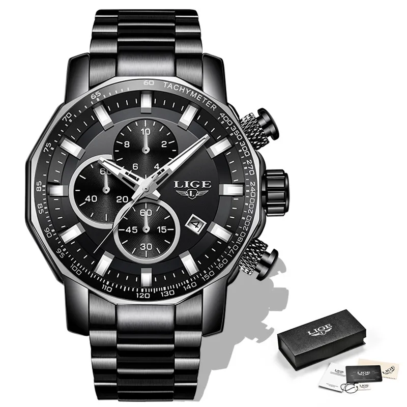 LIGE New Mens Watches Top Brand Luxury Full Steel Sport Chronograph Quartz Clock Waterproof Big Dial Watch Men Relogio Masculino
LIGE New Mens Watches Top Brand Luxury Full Steel Sport Chronograph Quartz Clock Waterproof Big Dial Watch Men Relogio Masculino