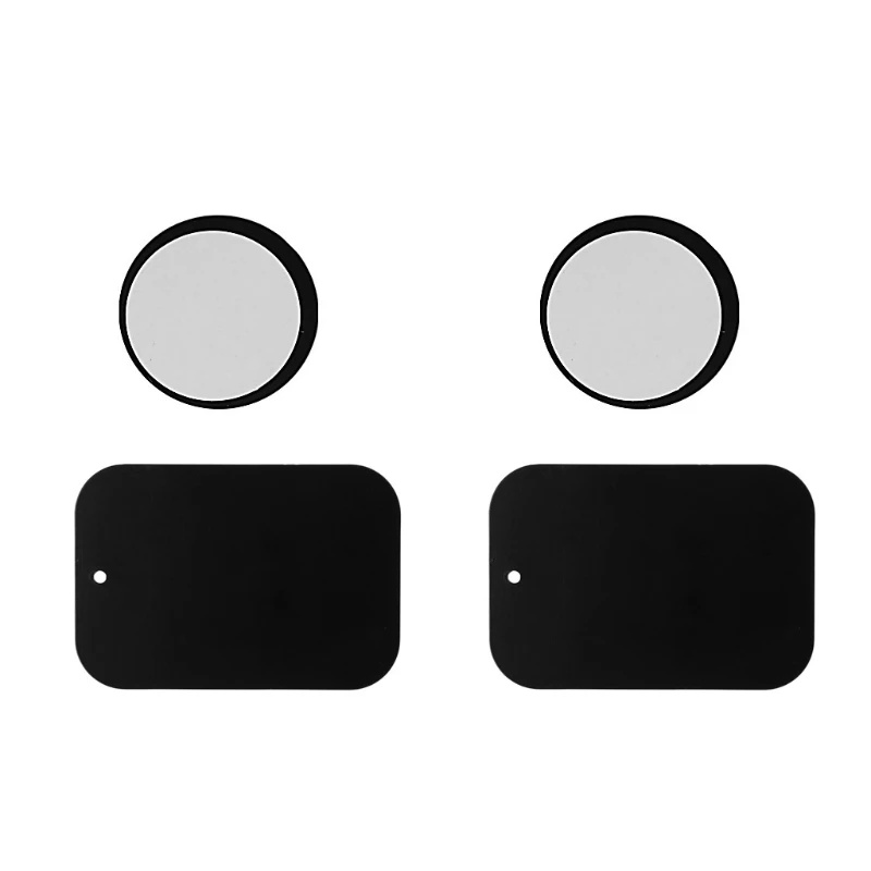 OOTDTY 4pcs New Replace Metal Rectangular Round Plate Sticker For Magnetic Mount Phone Holder | Электроника