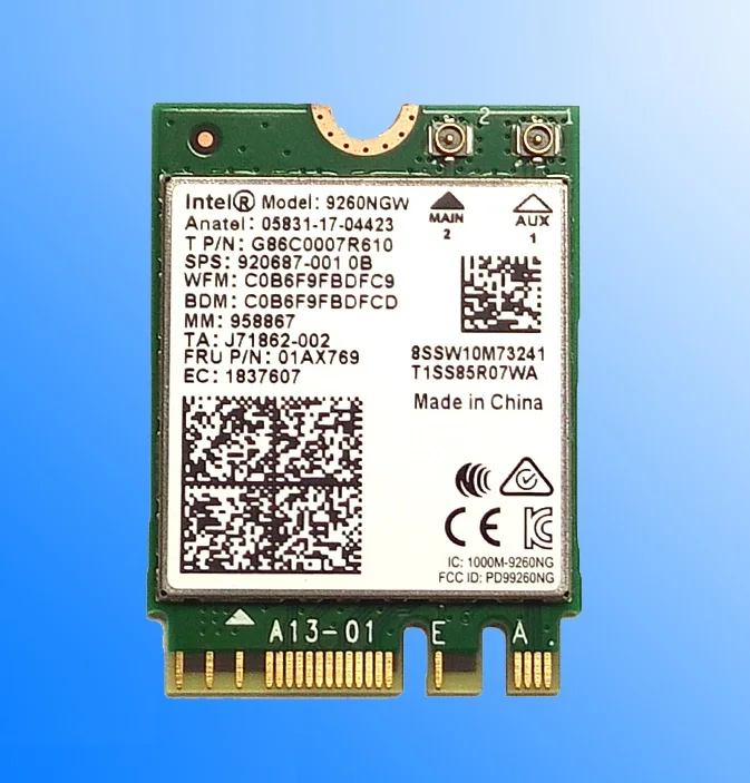Оптовая продажа, Новая беспроводная сетевая карта для Intel 9260 AC 9260NGW NGFF 802.11ac 1730M Wifi для Bluetooth 5,0 для ноутбука Windows 10
Оптовая продажа, Новая беспроводная сетевая карта для Intel 9260 AC 9260NGW NGFF 802.11ac 1730M Wifi для Bluetooth 5,0 для ноутбука Windows 10