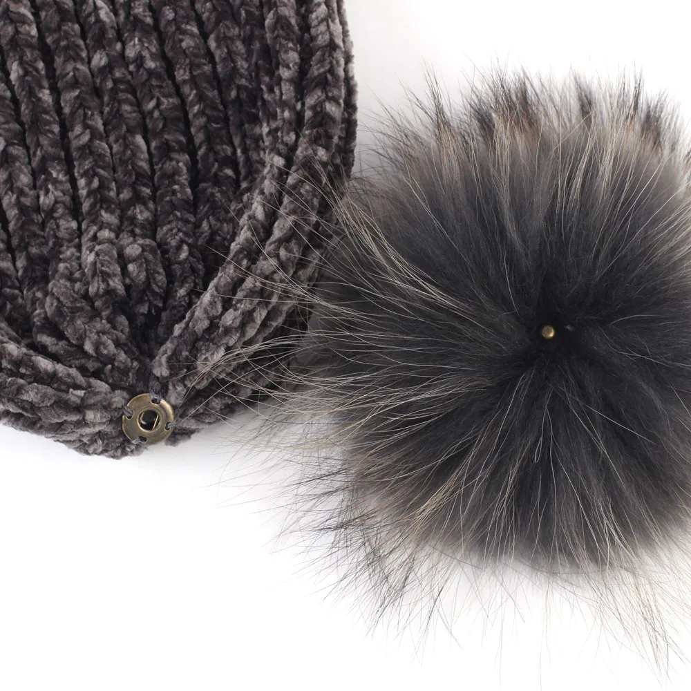 Women's Beanie Hat with Raccoon Pompom Winter Knitted Velour Slouchy Beanie for Women Female Skullies with Real Fur Pompom
Women's Beanie Hat with Raccoon Pompom Winter Knitted Velour Slouchy Beanie for Women Female Skullies with Real Fur Pompom