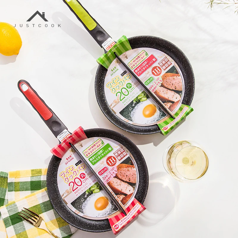 Justcook 20 см сковорода для завтрака антипригарная 2 в 1 без дыма разделенный гриль