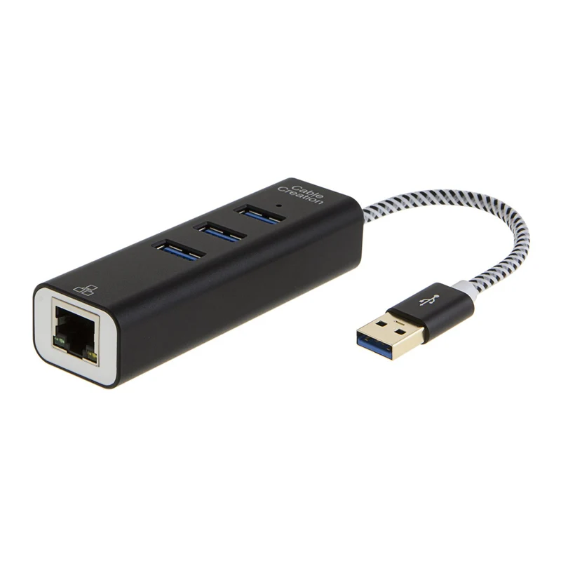 3-Port USB 3.0 Hub with Gigabit Ethernet Adapter 10/100/1000 Mbps Compatible PC,Windows,Mac,USB Flash Drives etc,Aluminum
3-Port USB 3.0 Hub with Gigabit Ethernet Adapter 10/100/1000 Mbps Compatible PC,Windows,Mac,USB Flash Drives etc,Aluminum