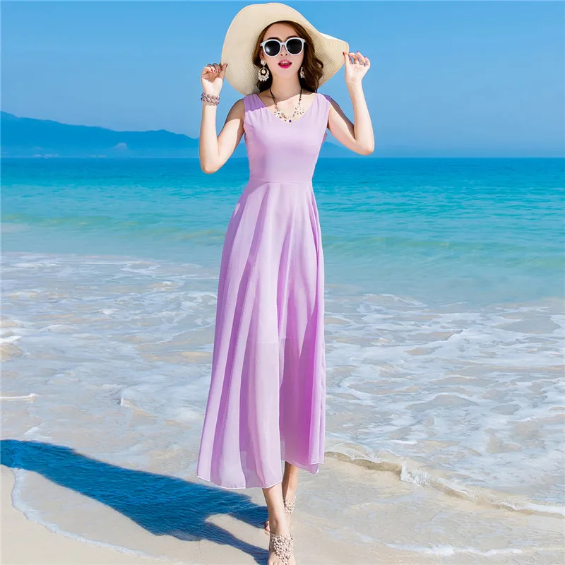 Seaside holiday beach large beach V Collar Chiffon Dress
Seaside holiday beach large beach V Collar Chiffon Dress