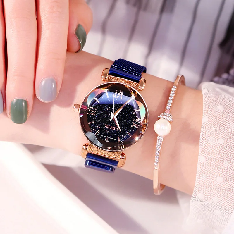 Часы Vibrato женские модные элегантные с магнитной пряжкой фиолетовые подарок