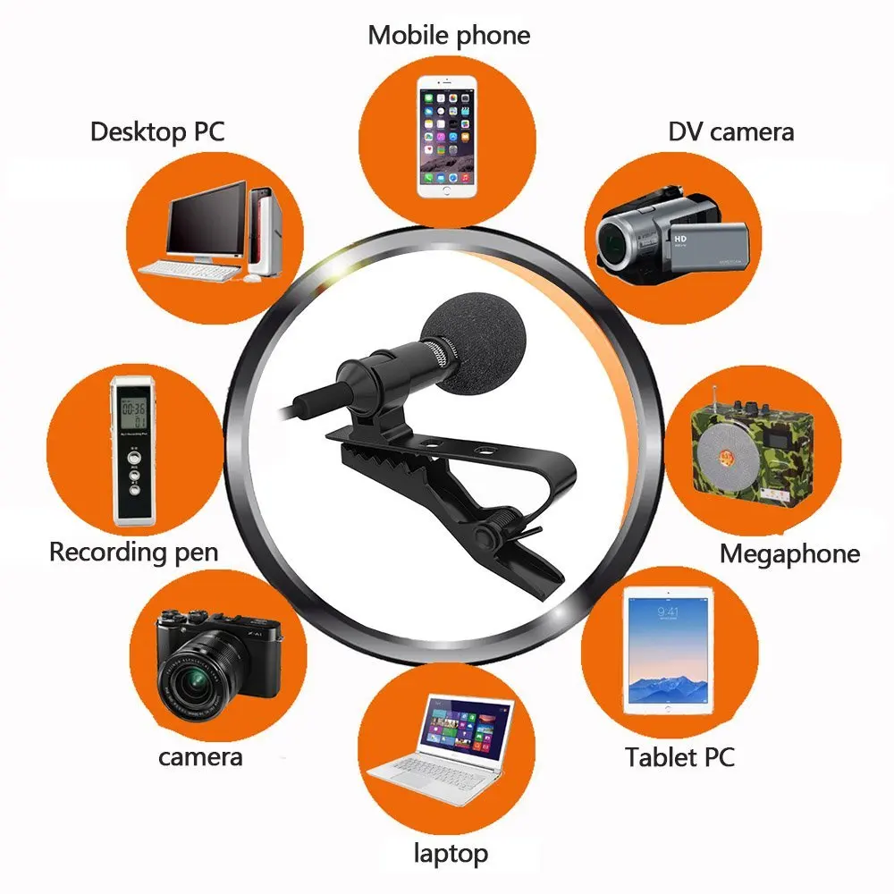 Clip-on Lapel Mic Karaoke KTV 3.5mm Wired Earphone Headset Professional Lapel Condenser Microphone Camera Mic for iPhone iPad PC
Clip-on Lapel Mic Karaoke KTV 3.5mm Wired Earphone Headset Professional Lapel Condenser Microphone Camera Mic for iPhone iPad PC