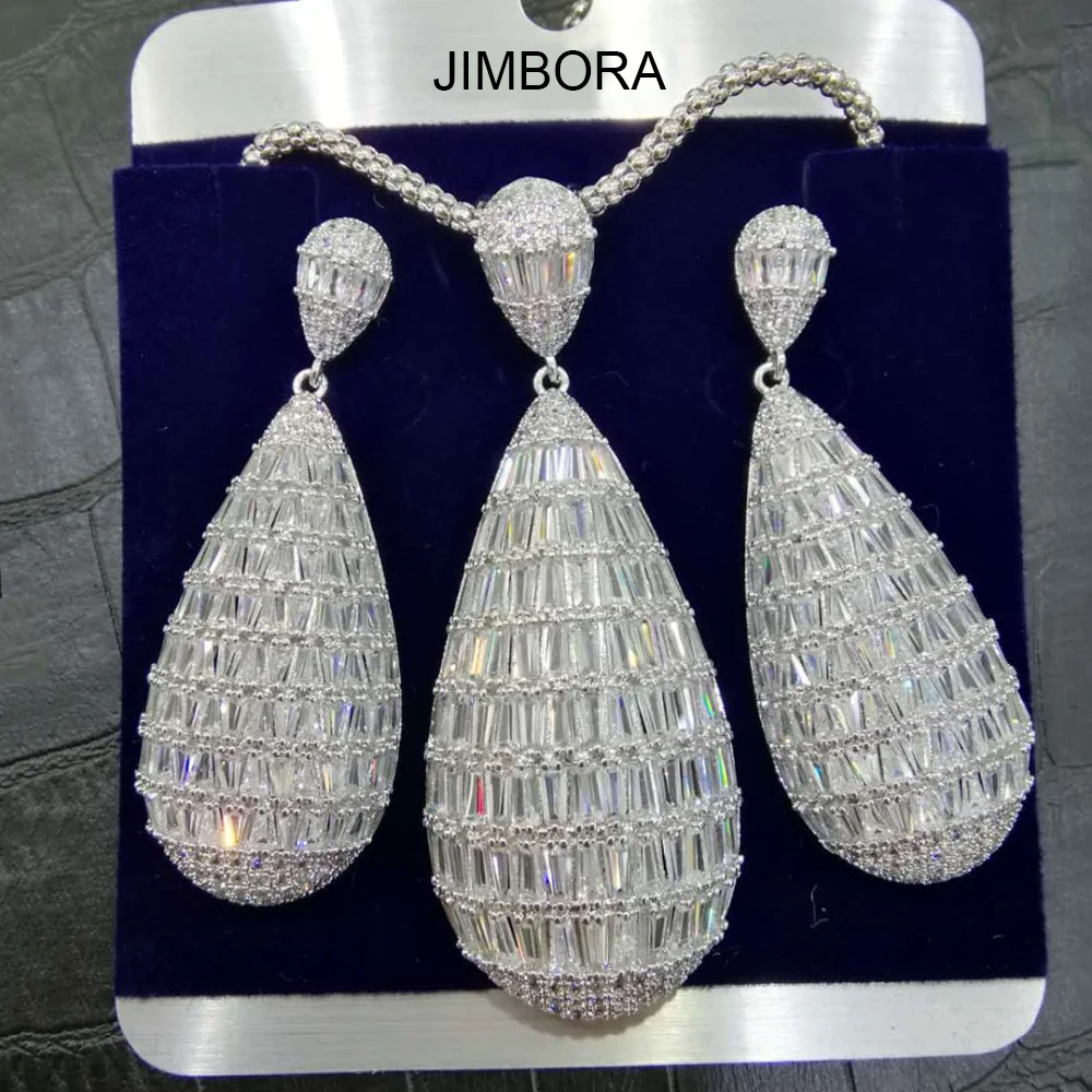 Fashion Charms Flower Necklace Big Drop Earrings Jewelry Sets For Women Luxury CZ Party Weddings Jewelry Sets
Fashion Charms Flower Necklace Big Drop Earrings Jewelry Sets For Women Luxury CZ Party Weddings Jewelry Sets