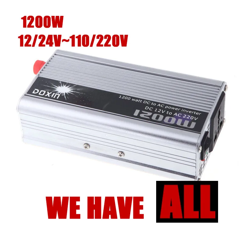 Car Power Inverter converter USB Charger 1200W DC 12V to AC 220V Portable Voltage Transformer modified sine wave
Car Power Inverter converter USB Charger 1200W DC 12V to AC 220V Portable Voltage Transformer modified sine wave
