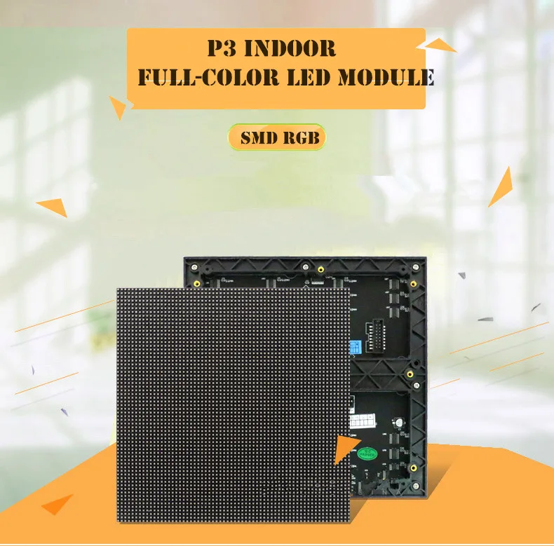 3pcs 1/16 Scan 3in1 SMD RGB P3mm Indoor Full color P3 LED module for Advertising media HD LED Display 192*192mm 64*64 pixels
3pcs 1/16 Scan 3in1 SMD RGB P3mm Indoor Full color P3 LED module for Advertising media HD LED Display 192*192mm 64*64 pixels