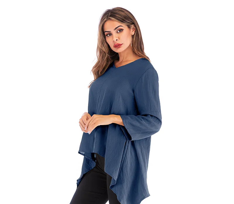 Scallop Women Long Sleeve T-Shirt 2019 Fashion Exquisite Irregular Loose Solid Colors Women T Shirt Summer Casual Ladies Shirts
Scallop Women Long Sleeve T-Shirt 2019 Fashion Exquisite Irregular Loose Solid Colors Women T Shirt Summer Casual Ladies Shirts