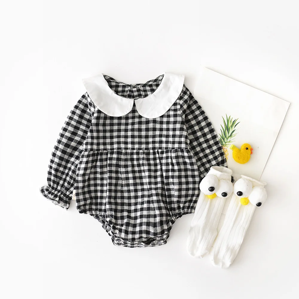 Spring Summer Toddler Baby Girls Long Sleeve Peter Pan Collar Plaid Romper One Pieces Jumpsuit Outfits Sunsuit Preppy Clothing
Spring Summer Toddler Baby Girls Long Sleeve Peter Pan Collar Plaid Romper One Pieces Jumpsuit Outfits Sunsuit Preppy Clothing