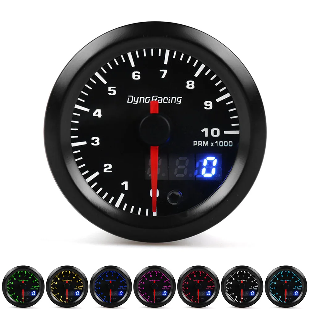 Dynoracing Dual Display 52MM 7 Colors Tachometer 0-10000 Rpm gauge with stepper motor Rpm meter
Dynoracing Dual Display 52MM 7 Colors Tachometer 0-10000 Rpm gauge with stepper motor Rpm meter