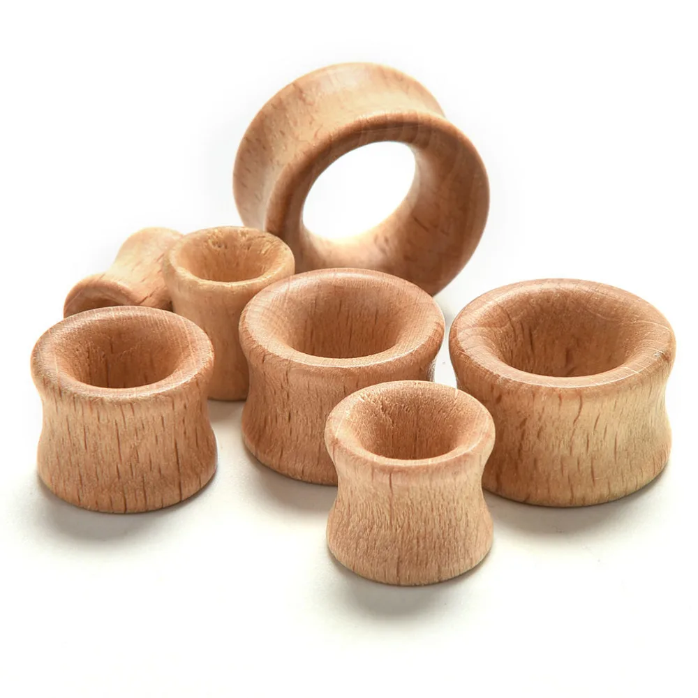 

1 Pair Wholesales Body Jewelry Hollow Plug Piercing Ear Expander Natural Wooden Plugs Gauges Flesh Ear Tunnels