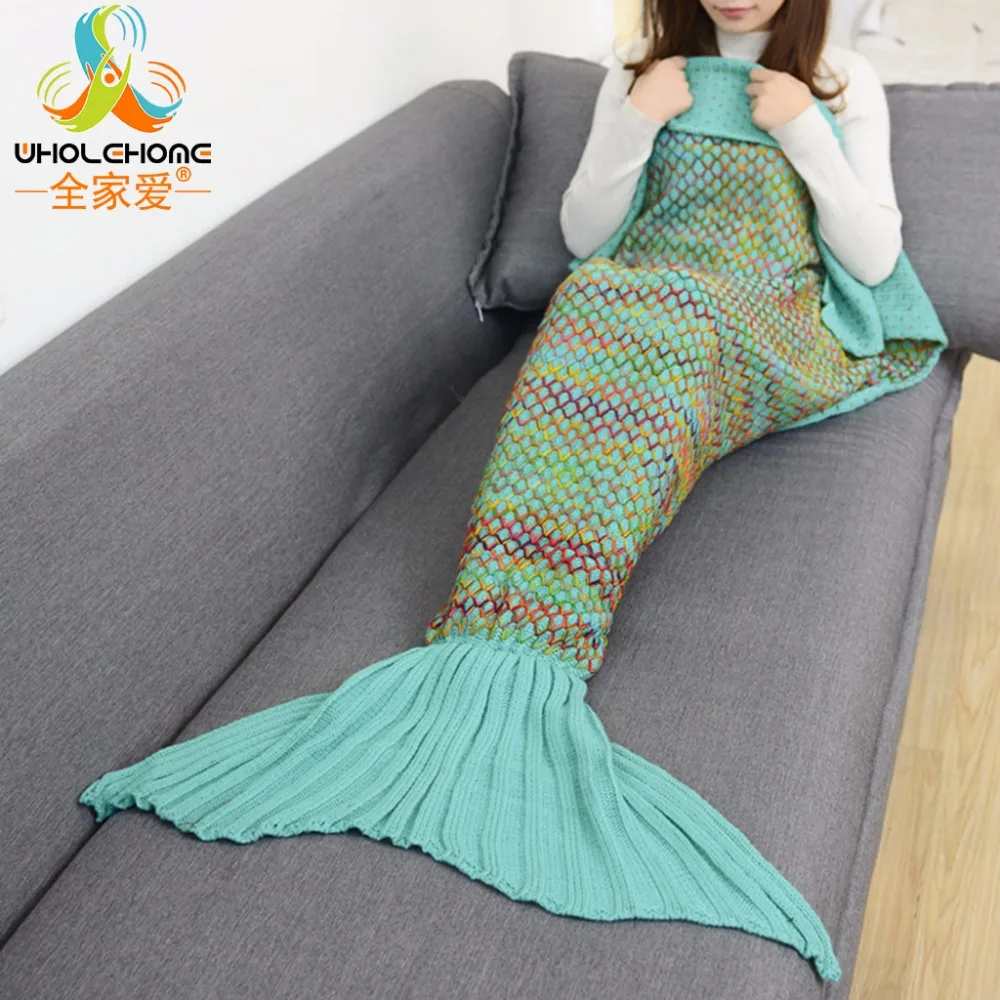 180x90cm Large Size mermaid blanket Handmade Crochet Sea Maid Tail Blanket Colorful Kids Throw Super Soft
180x90cm Large Size mermaid blanket Handmade Crochet Sea Maid Tail Blanket Colorful Kids Throw Super Soft