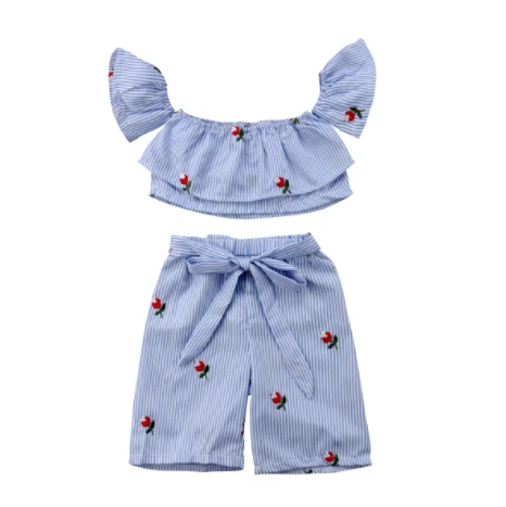Kids Baby Girls Stripes Flowers Off Shoulder Crop Tops Pants Outfits Clothes Size 1-5T
Kids Baby Girls Stripes Flowers Off Shoulder Crop Tops Pants Outfits Clothes Size 1-5T