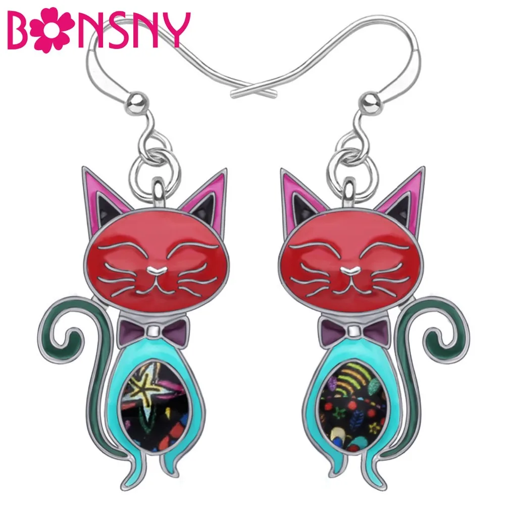 Bonsny Statement Enamel Alloy Elegant Cat Earrings Dangle Stud Fashion Cute Pet Jewelry For Women Girls Teens Gift Accessories
Bonsny Statement Enamel Alloy Elegant Cat Earrings Dangle Stud Fashion Cute Pet Jewelry For Women Girls Teens Gift Accessories