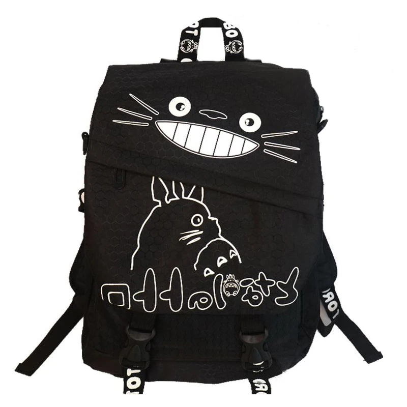 

Teenager Totoro Backpack Canvas Hayao Miyazaki Boys Anime School Bags Girl Cartoon A4 Book Bag Children Schoolbag Mochila BP0174